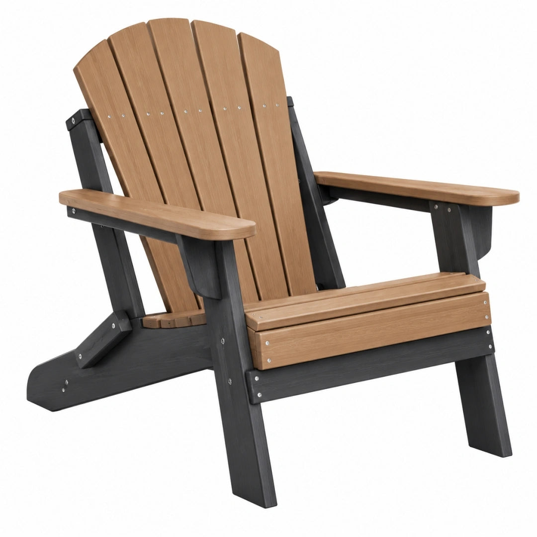 Silla Adirondack 83 x 74 x 98 cm de madera marrón y negro para exterior