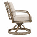 Sillón giratorio 80 x 78 x 92 cm de metal y cuerda beige para terraza estilo contemporáneo