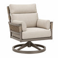 Sillón giratorio de exterior 83 x 80 x 94 cm de metal y cuerda beige estilo contemporáneo