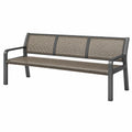 Banco de jardín 150 cm de metal gris con respaldo perforado - estilo industrial